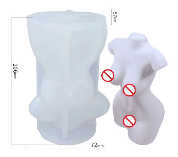 Large Silicone Human Body Candle Mold Beauty Portrait Sexy Gypsum Resin Drop Glue Soap Chocolate Mould Soft Easy Demoulding