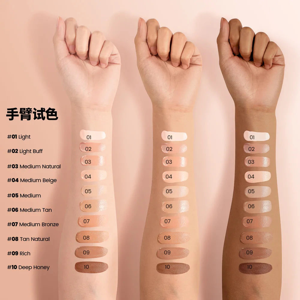 10-Color Matte Moisturizing Liquid Concealer High Coverage Waterproof Oil Control Brighten Skin Tone Cover Dark Circle Makeup - Kimlud