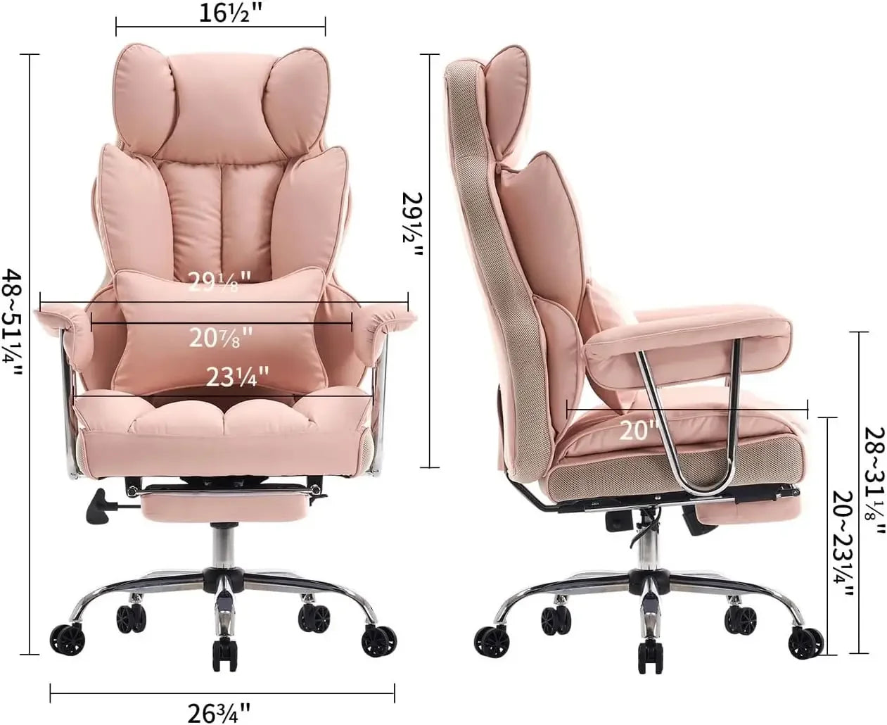 Big and Tall Office Chair 400LBS, Heavy Duty Executive Office Chair with Foot Rest, Home Office Desk Chairs
