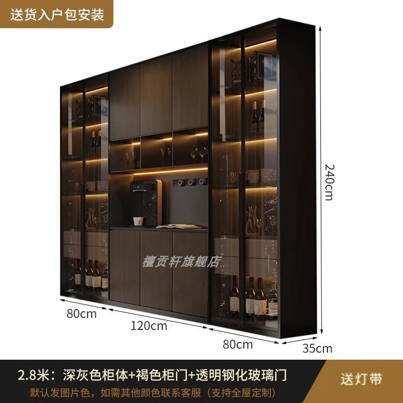 Luxury Wood Cabinets Storage House Container Organizer Living Room Cabinets Display Wine Bookcase Gabinete Trendy Furniture - Kimlud