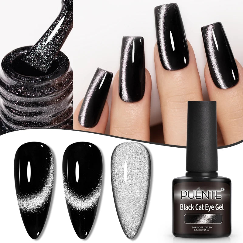 7.5ML Sparkling Reflective Glitter Gel Nail Polish Pink Purple Red Blue Colors Dark Flashing Nail Gel Soak Off UV Nail Varnish