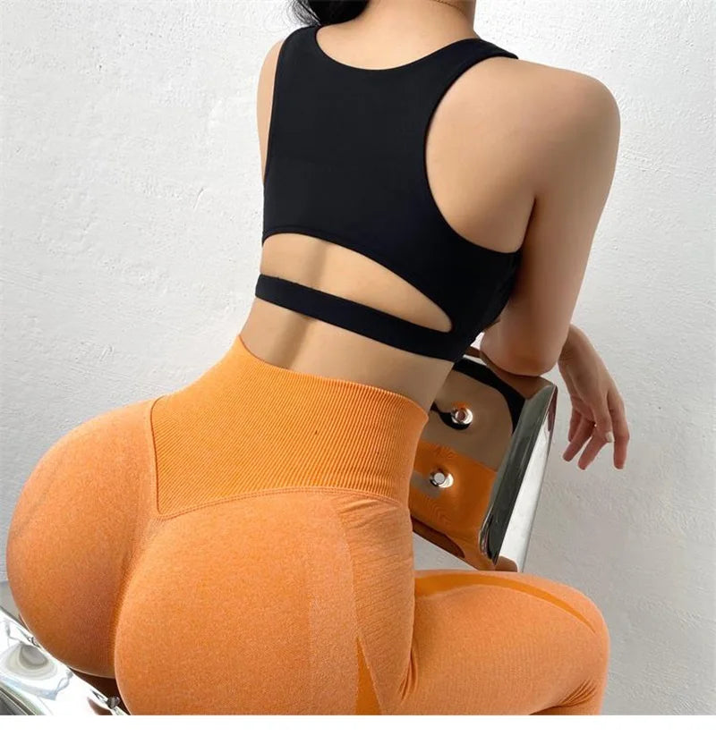 Cloud Hide HOT GIRL Running Sports Bra Fitness Yoga Crop Tank Top Underwear Sexy Women Vest Shockproof Shirt Jogging Sportswear