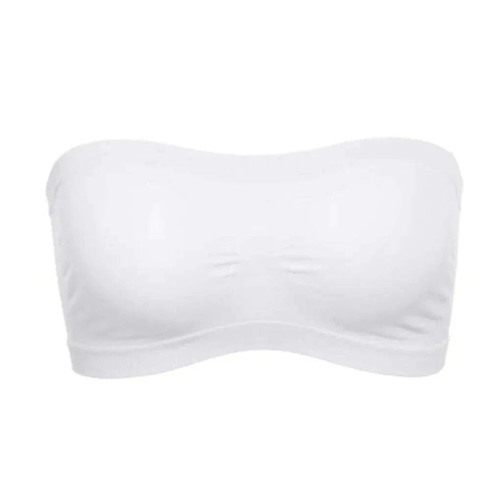 Ladies’ Stretch Strapless Bra Chest Wrap Bandeau Unlined Seamless Fashionable Breathless Soft Bra Suitable For One-Shoulder Tops