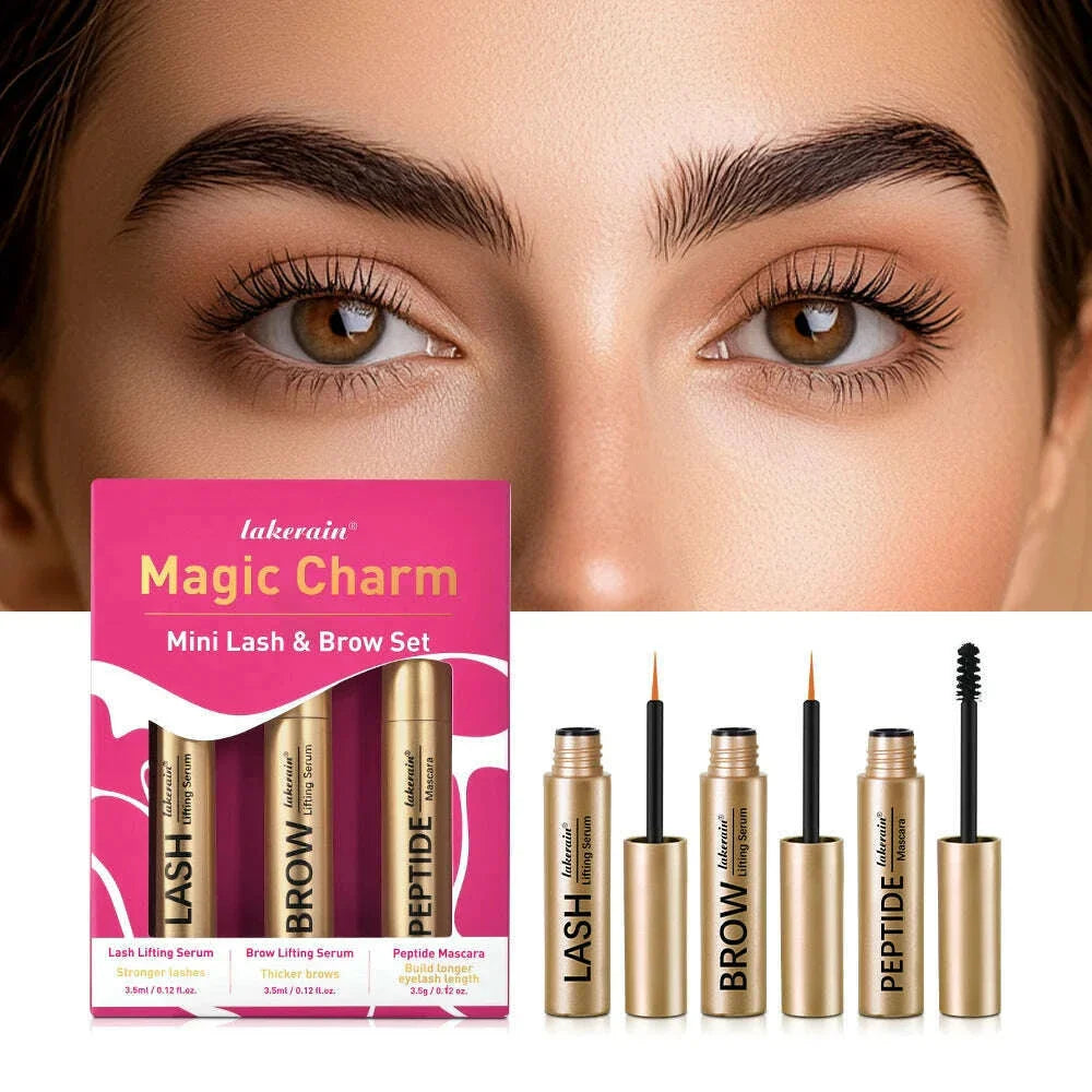 Lash&Brow Set Eyebrow Eyebrow Growth Serum Peptide Mascara Enhancer Eye Lash Fuller Thicker Nourish Lashes Longer Eye Makeup Kit