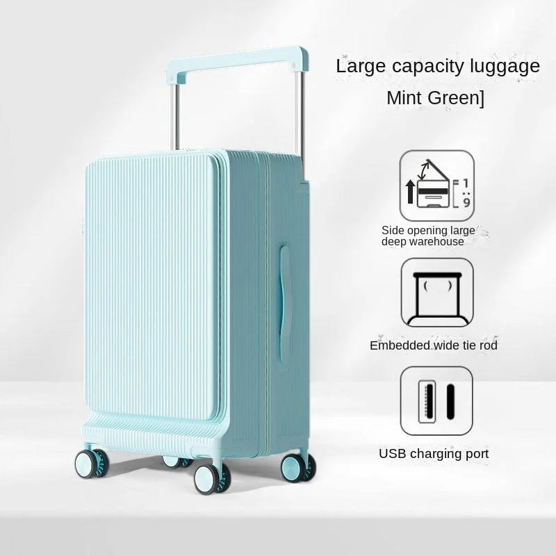 Large-capacity 30 inch 2026 New Side-opening Luggage Wide-handle Travel Suitcase 20 inch Carry-on Combination Lock Case...