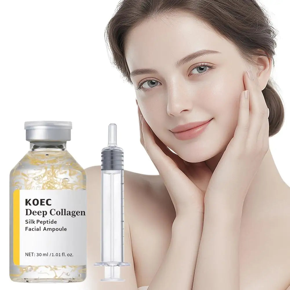 KOEC Deep-sea Collagen Silk Peptide Facial Ampoule Essence Enhances Skin Elasticity And Firmness Moisturizes And Nourishes