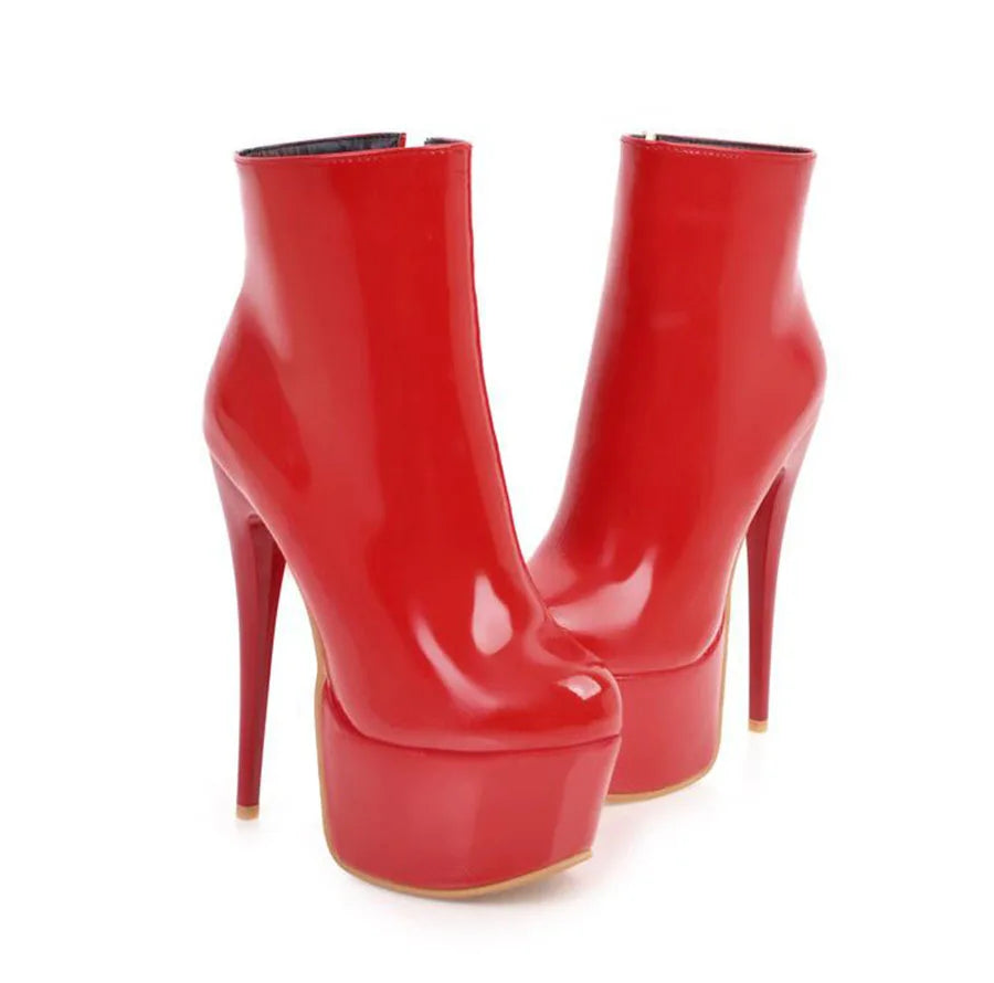 KNCOKAR Spring New Style Fashion Short Tube Round Head High With Sexy Women's Boots Extra Large Size 33-48 Yards