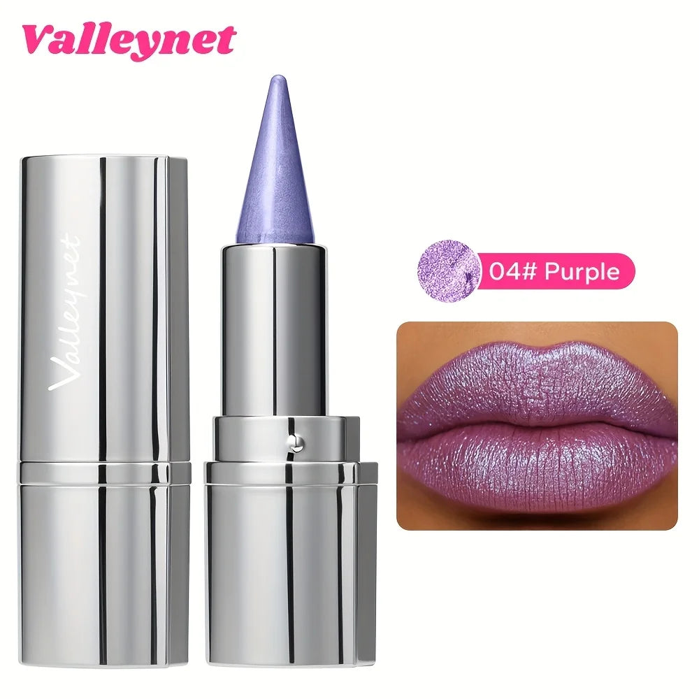 Metallic Lipstick Longlasting Glitter Lip Glaze Waterproof Moisturize Red Luminous liptint Shimmer Shiny Lipgloss Makeup