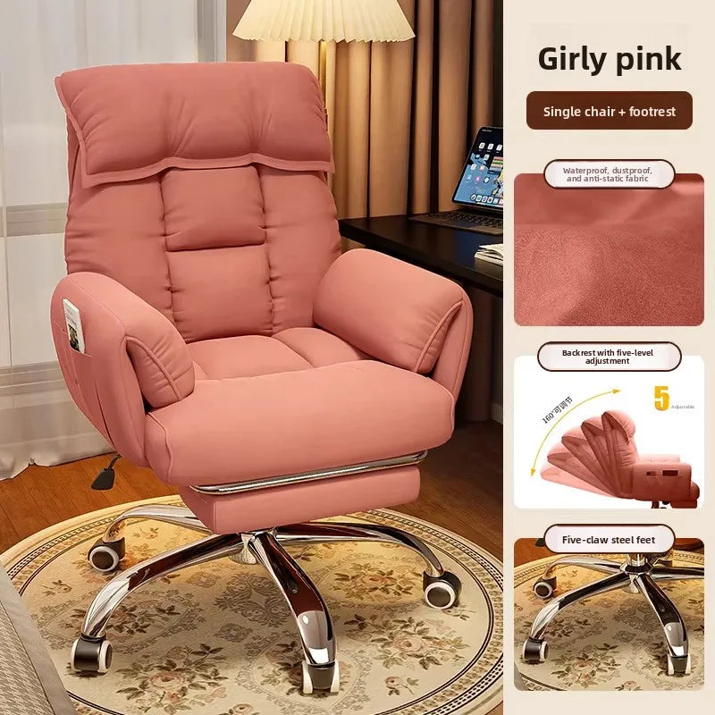 Ergonomic Computer Desk Chair Comfort Long Hours Office Recliner Dorm Gaming Backrest Chair with Lounge Sleeping Feature - Kimlud