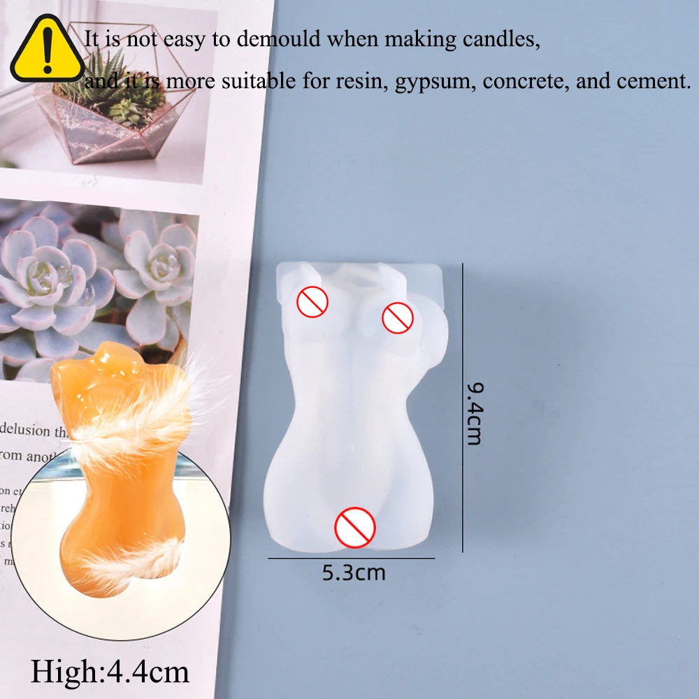 3D Body Silicone Candle Mold DIY Creative Men Women Human Plaster Epoxy Resin Aromath Soap Molds Art Craft Home Decoration