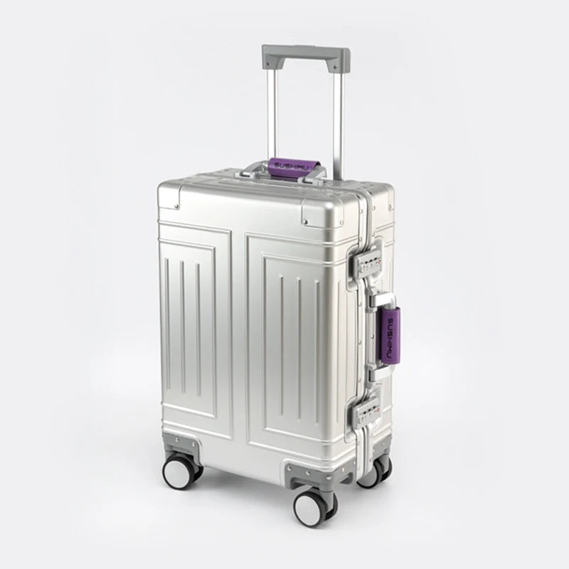 100% Aluminum-magnesium alloy Travel Suitcase Rolling Luggage 20/24/26 /28 inch Trolley Luggage Carry-On Cabin Suitcase