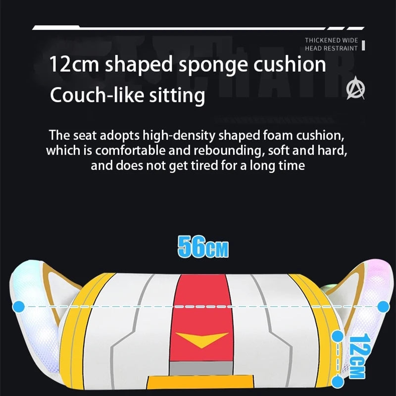 2026 New Gaming Chair LED Light Office Home Computer Chair Lift Swivel Reclining Boss Chair PRO Mode with Footrest