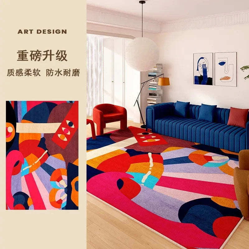 Living Room Carpet Art Irregular Color Abstract Home Bedroom Bedside Mat Easy To Care Cloakroom Coffee Table Rug Ковер Tapis 러그 - Kimlud