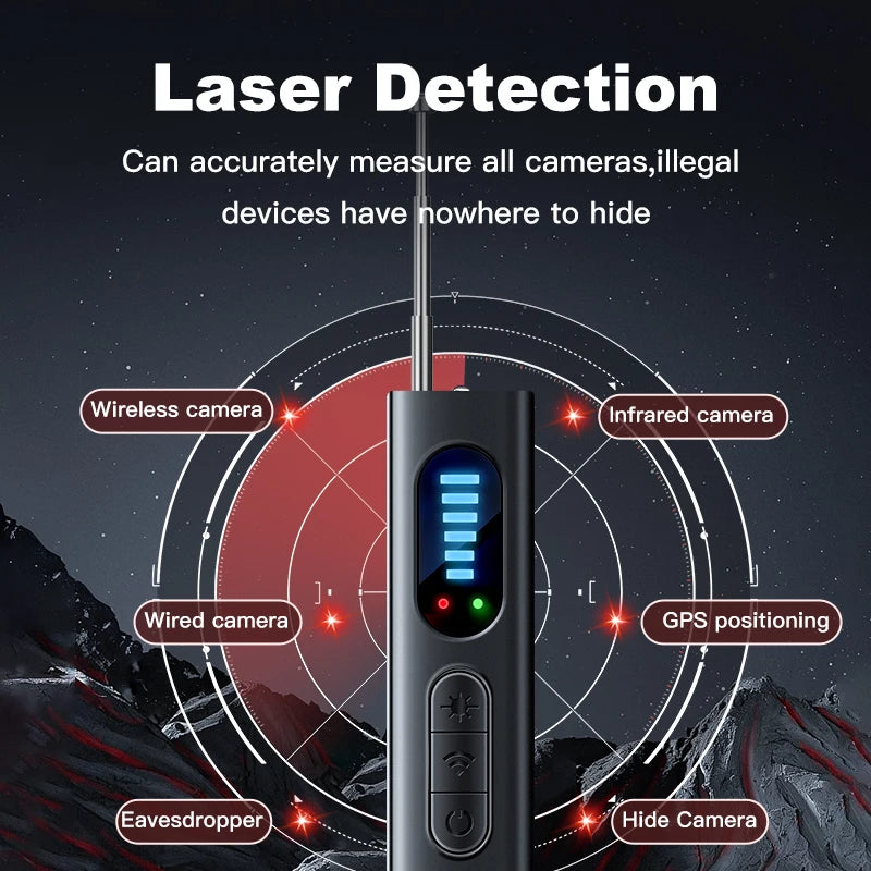 Hidden Camera Detector Anti-Spy Car GPS Tracker Listening Device Bug RF Wireless All Signal Scanner Gadget Security...