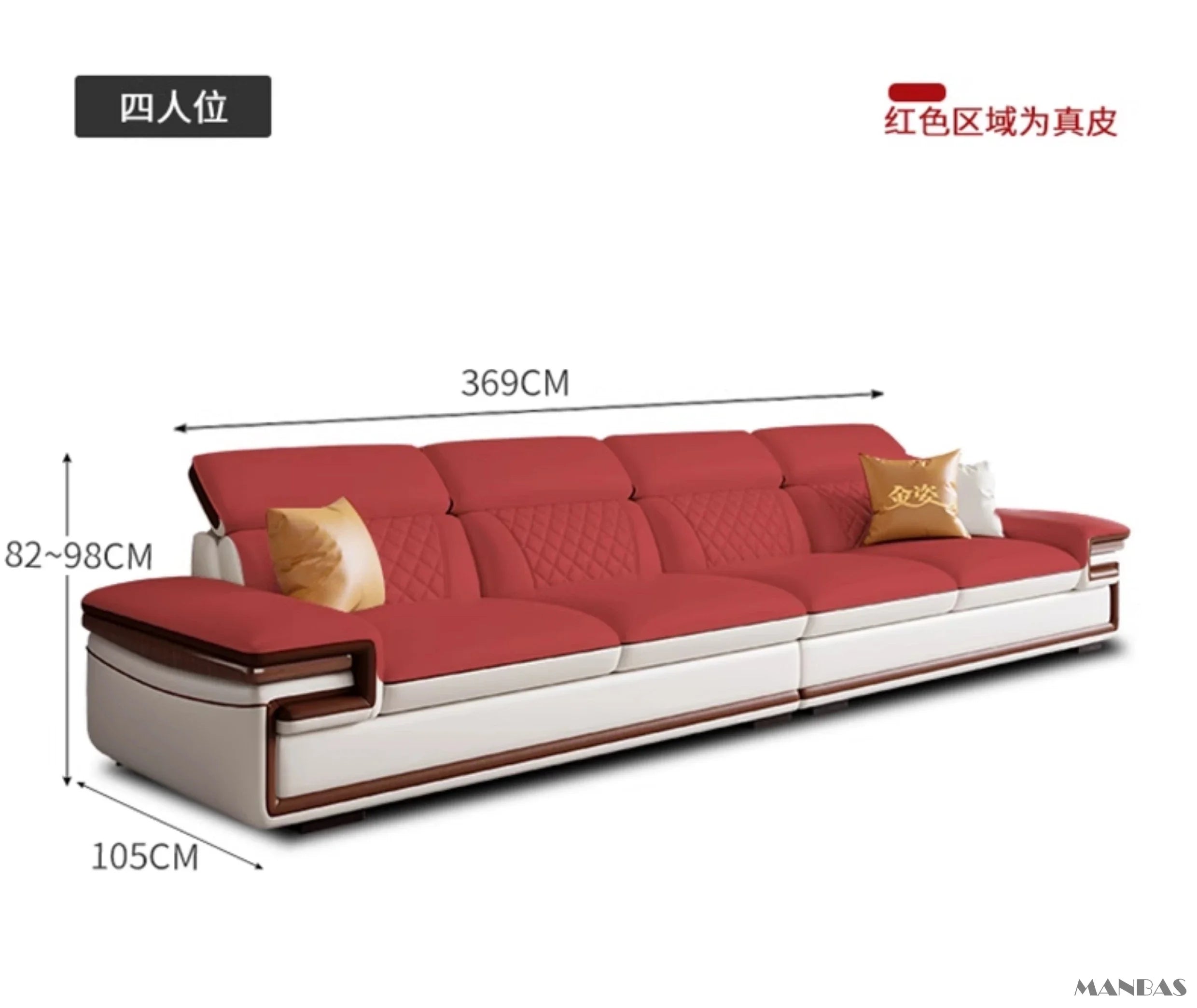 Linlamlim Premium Italian Genuine Leather Sofa Set for Living Room with Adjustable Headrests, Bluetooth Speaker, Wireless Charge