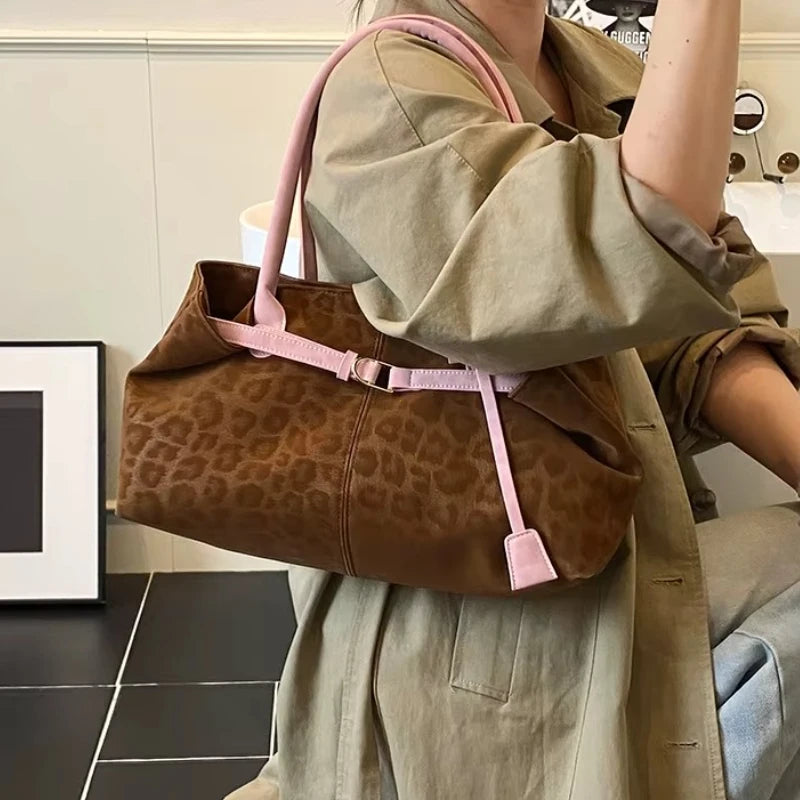 Leopard PU Leather Shoulder Bags for Women 2026 Luxury Designer Brand Trend Tote Bag Females Short Handle Handbags and...