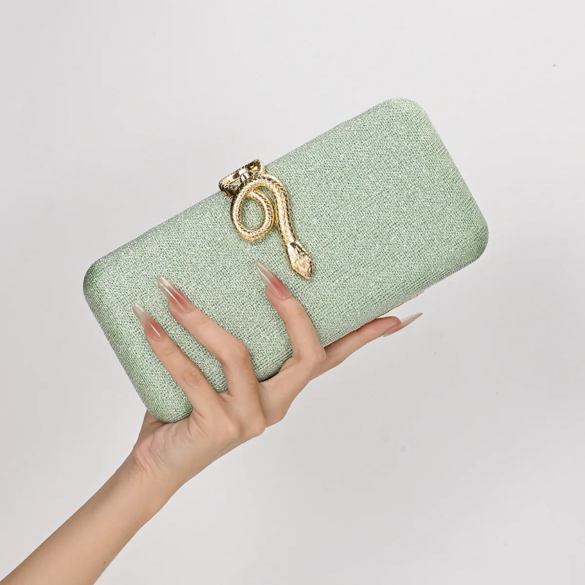 Classic Snake Buckle Evening Purse Women's Sparkling Clutch Bag Annual/wedding Party Handbag Elegant Square Box Bag...