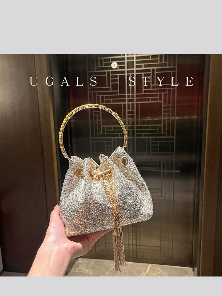 Rhinestone Bag Evening Clutch Bag Purses And Handbag Luxury Designer Shoulder Bag Shiny Crystal Clutch Purse Bucket Bag...