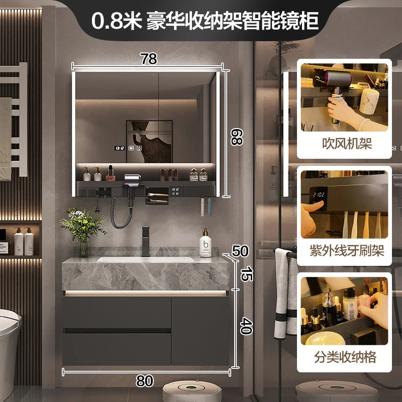 Simple Luxury Bathroom Cabinets Washbasin Vintage Toilet Drawer Bathroom Cabinets Storage Mirrors Mobili Per La Casa Furniture - Kimlud
