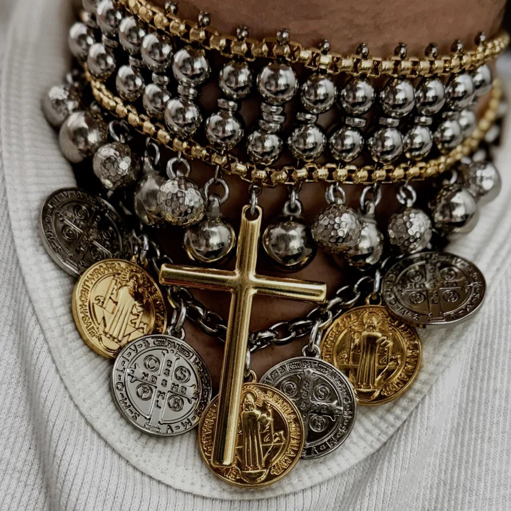Vintage Jesus Religious Statue Virgin Mary Necklace Women men Creative silver Color Collar Chain Party Daily Accessories...