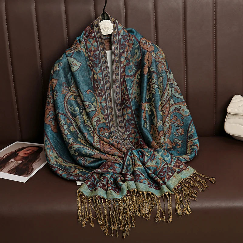 Luxury Brand Autumn Cashmere Pashmina Shawl Lady Wrap Warm Winter Scarves Design Print Female Foulard Cotton Stoles...