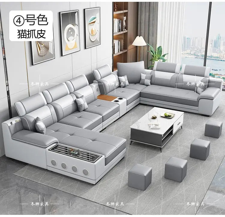 Fabric sofa modern simple living room combination large and small apartment furniture cat scratching skin leave-in technology cl