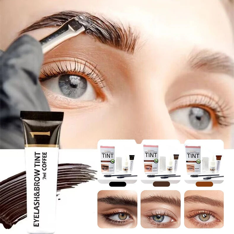 2 in 1 Eyelash and Eyebrow Tinting Kit, Professional Beauty Makeup Tool for Eyebrow and Eyelash Coloring, Suitable for Daily - Kimlud