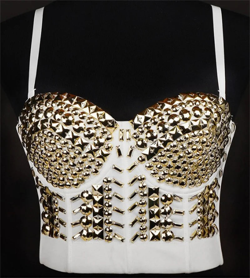 Quality Pearl Tank Tops Rhinestone Women Crop Top Club Clothes Streetwear Y2K Corset Woman Shaper Camis Fashion Feamale Clothing