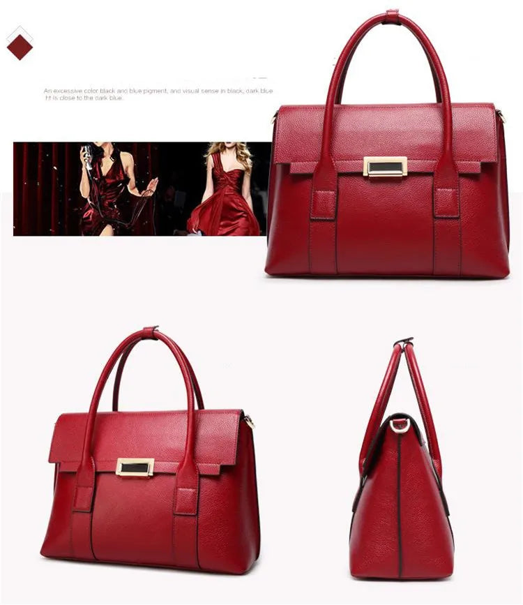 2025 New Genuine Leather Briefcase Women Handbags Large Capacity Ladies Fashion Cowhide Shoulder Messenger Bags Portable...