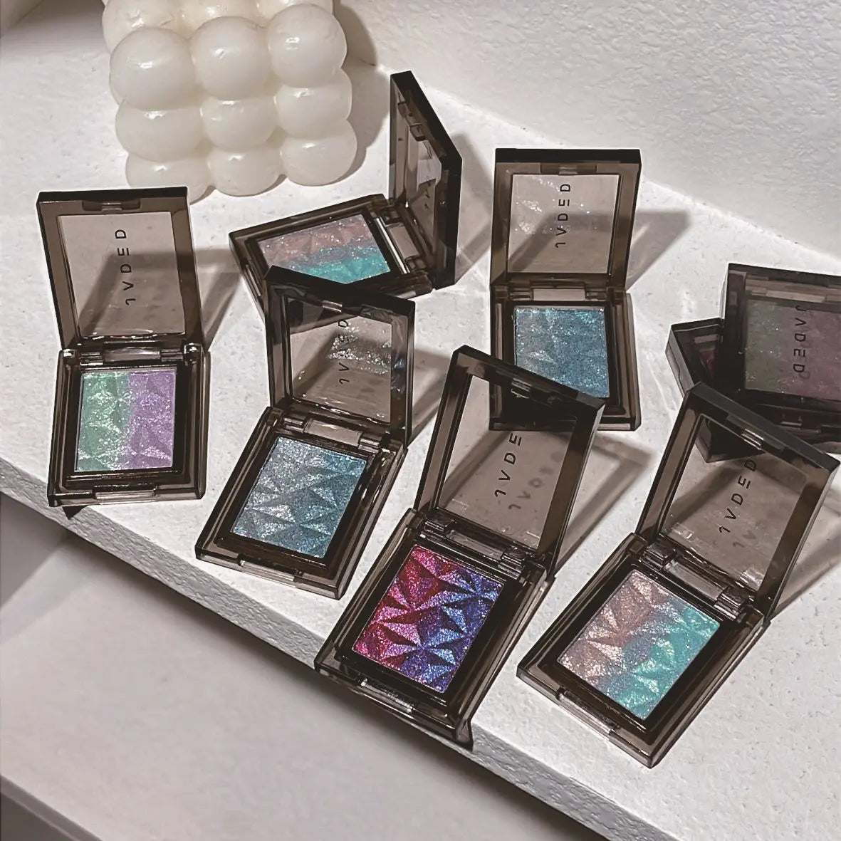 Metallic Gradient Eyeshadow Palette Silver Blue Punk Smoky Eye Shadow Highly Pigmented Pressed Purple Glitter Eyes...