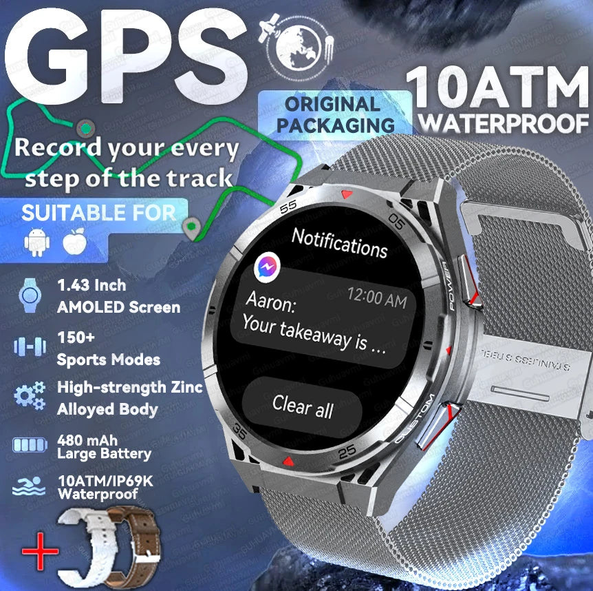 2025 New for HUAWEI Original Premium GPS SmartWatch Ultra HD AMOLED Display Built-in GPS BT Call 10ATM Waterproof Smart Bracelet