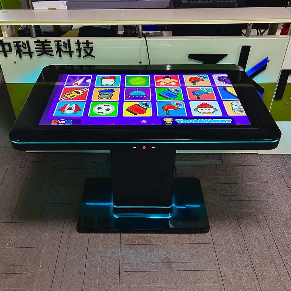 43-Inch Digital Game Table Interactive Table Restaurant Game Table with Touch Screen Desk with Light Emitting Diode Light
