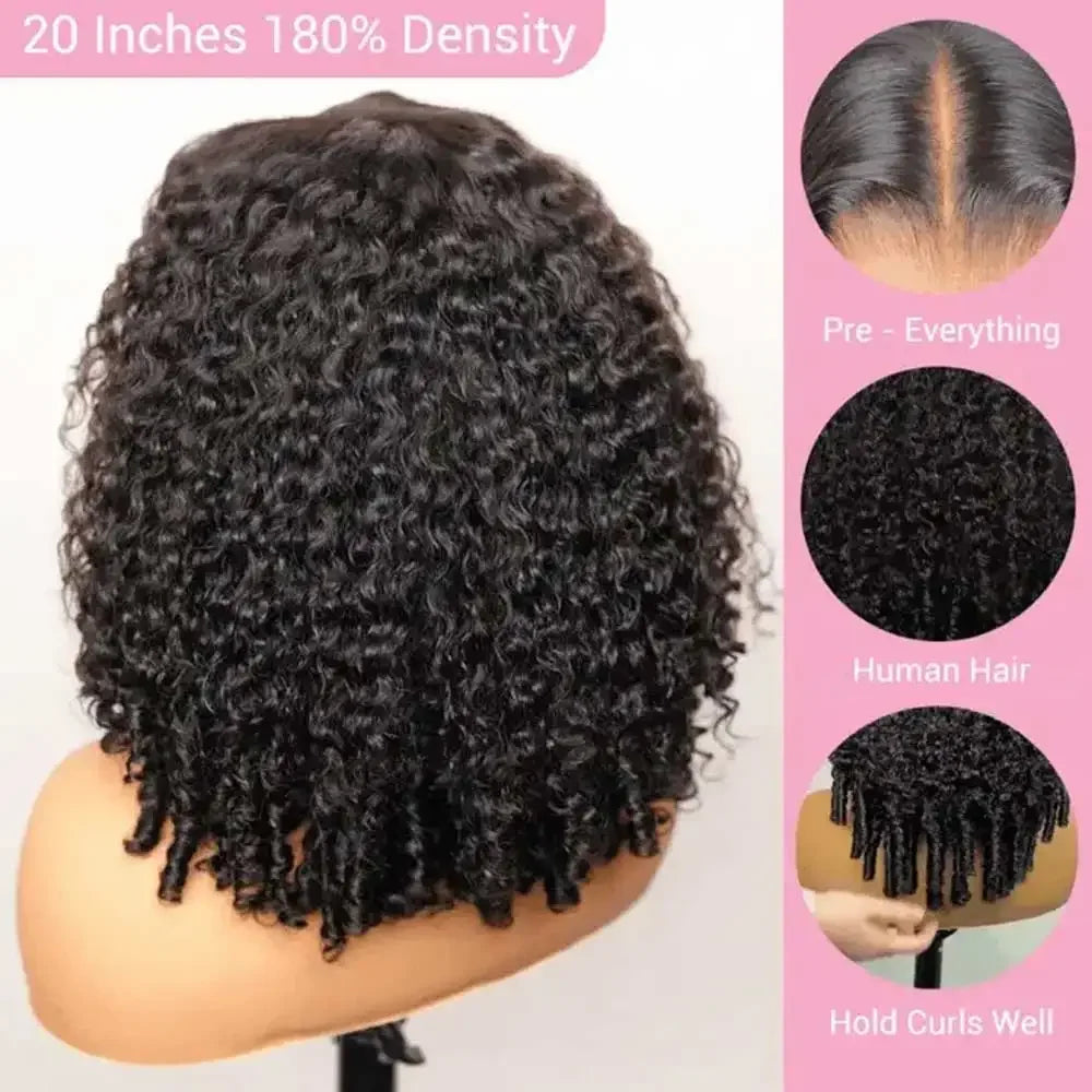 250% Density Burmese Curly Human Hair Wig 13x4 HD Transparent Lace Frontal Wigs Pre Plucked Rem Burmese Human Hair Wigs 28 Inch - Kimlud