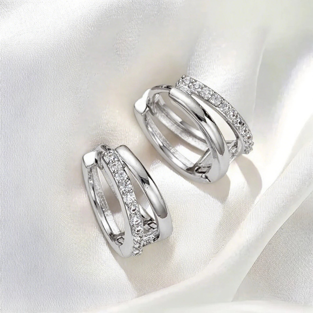925 Sterling Silver Dazzling CZ Stone Hoop Earrings For Women Vintage Simple Zircon Circle Drop Earrings Elegant Party Jewelry - Kimlud