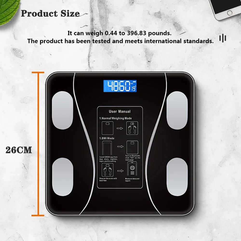 Body Fat Scale Smart Wireless Digital Bathroom Weight Scale Body Composition Analyzer With Smartphone App Bluetooth-compatible - Kimlud