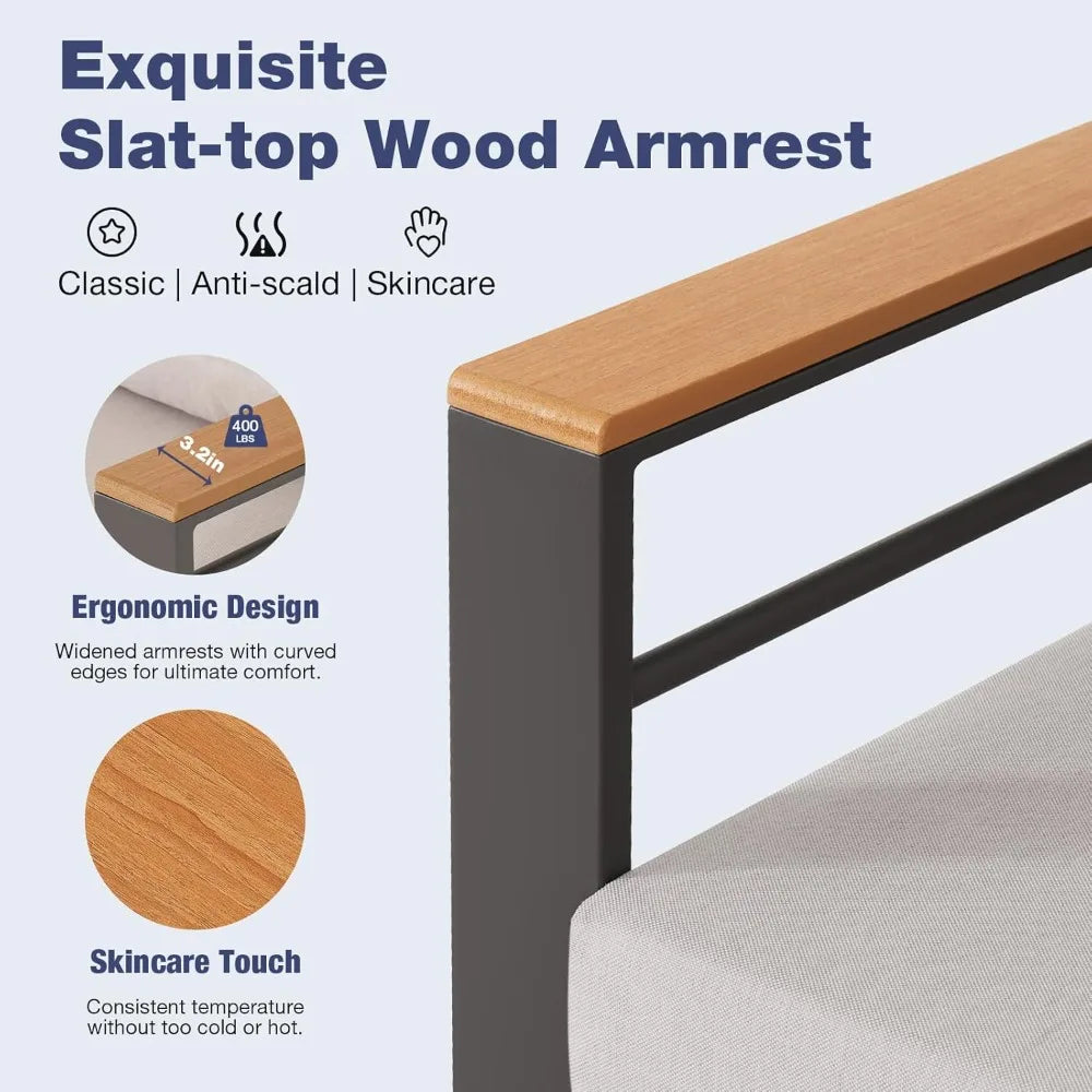 Aluminum Patio Furniture Set 7 Seats, Oversized Outdoor Sectional with Washable Thick Cushions, Coffee Table and...