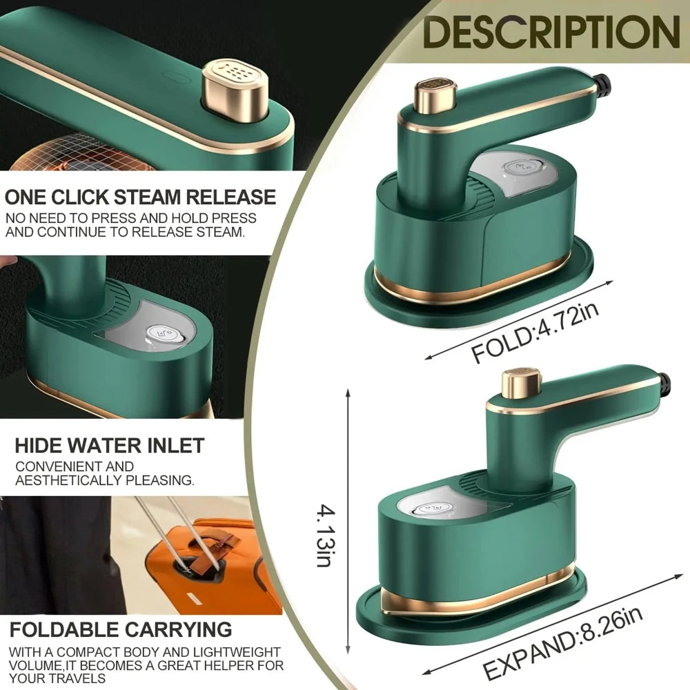 Handheld Garment Steamer Iron Portable Mini Steam Cleaner Fast Heat-up Mite Removal Electric Steamer for Clothes Home Travel Wri - Kimlud