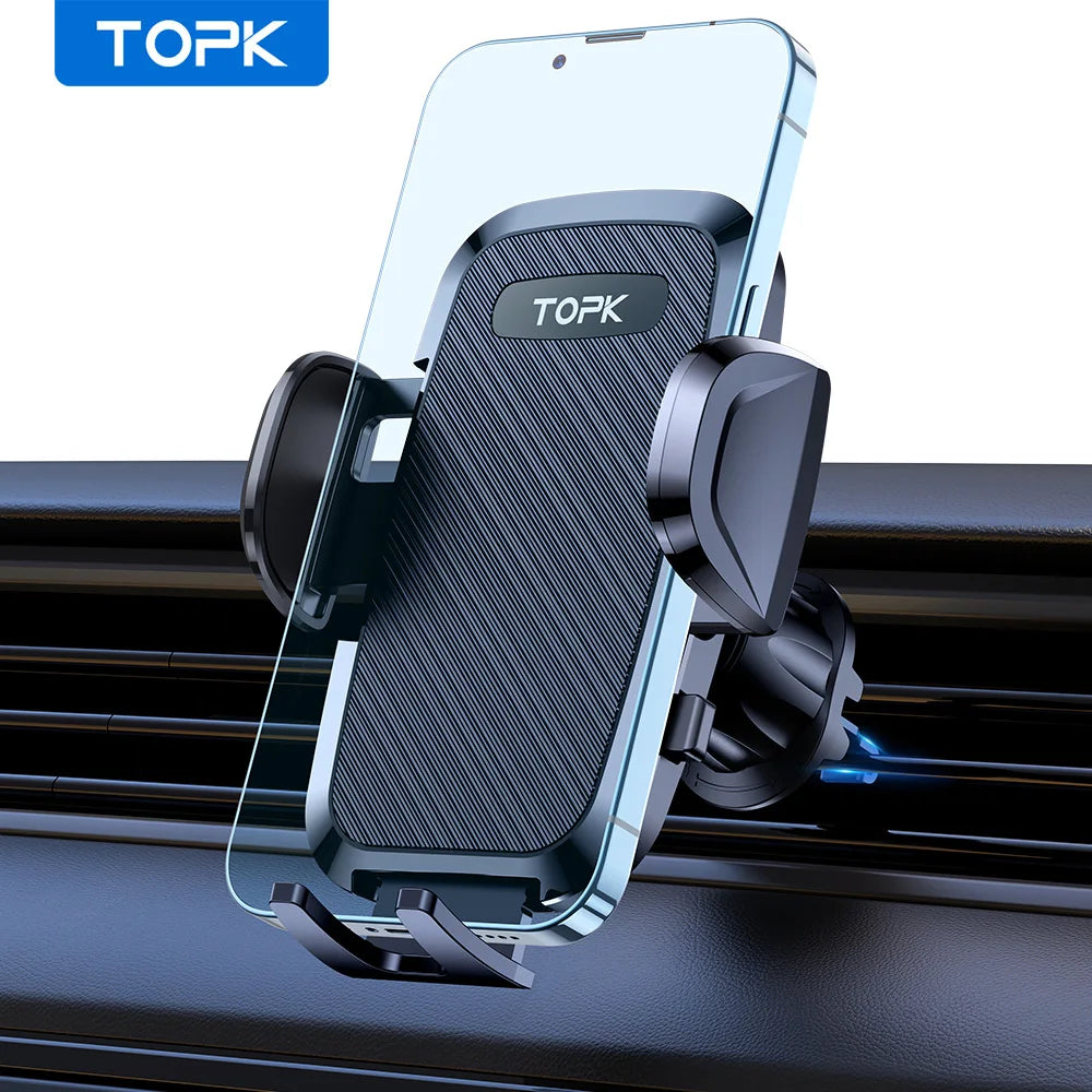 TOPK Universal Car Phone Holder for Air Vent Suction Cup Dashboard Hands Free Cell Phone Mount for Car truck for All...