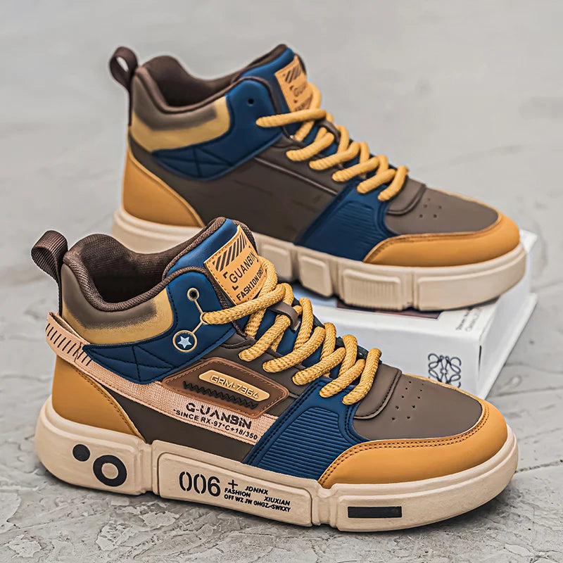 Sneakers Men Casual High Top Board Shoes Vulcanized Shoes Male Walking Sport Shoes Outdoor Sneakers Male Soft Sole Walking Shoes