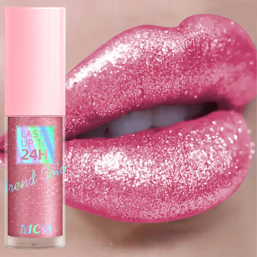1PC Glitter Lip Gloss Long Lasting Waterproof Metallic Liquid Lipstick Pearl Shining High Pigment Lip Tint Korean Makeup Gifts