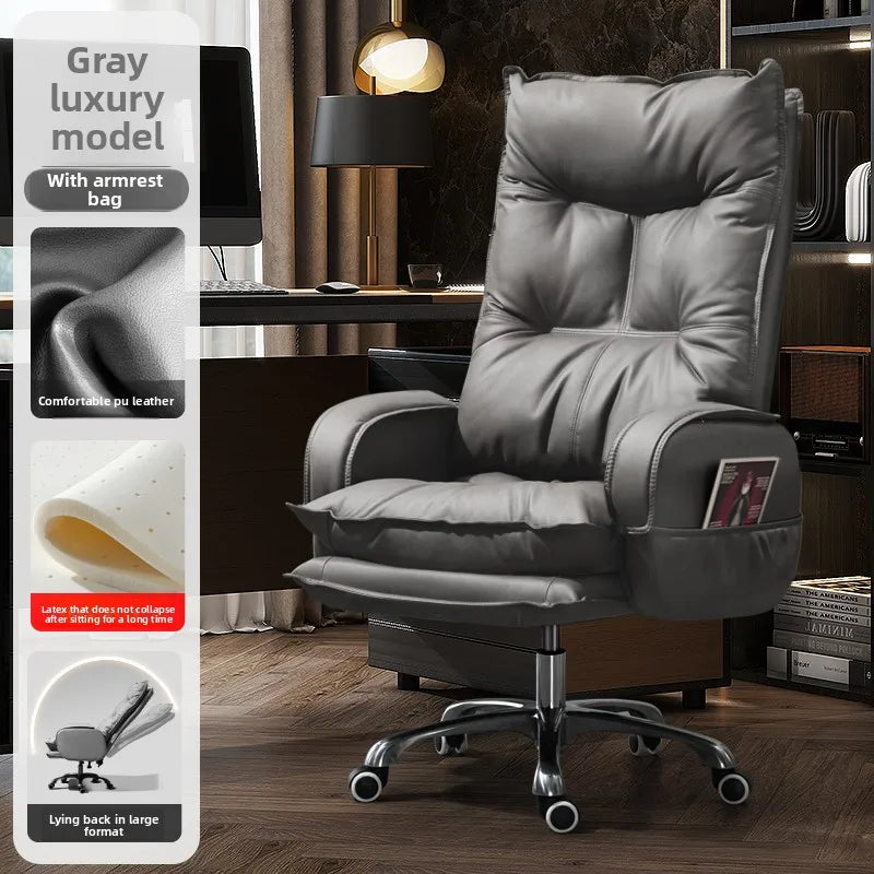 Boss chair, comfortable for home use, sedentary office chair, business sofa, study seat, reclining option | Kimlud...