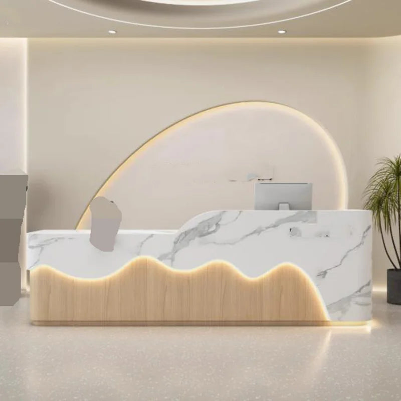 Executive Curved Reception Desks White Design Best Display Reception Desks Shelves Beauty Comptoire Accueil Commercial Furniture