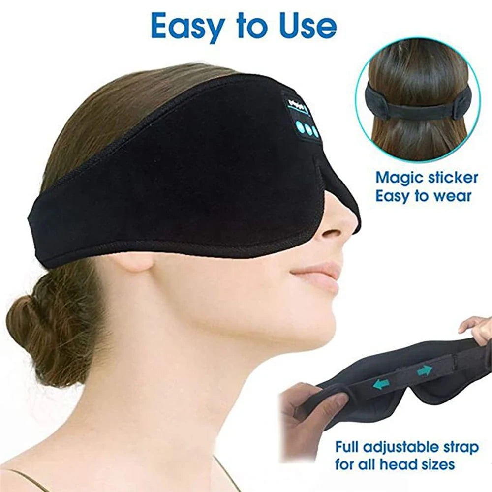 Sleeping Mask 3D Eye Mask Headsets Headband Soft Elastic Comfortable Wireless Music Headsets Eye Mask With Mic For Side Sleepers