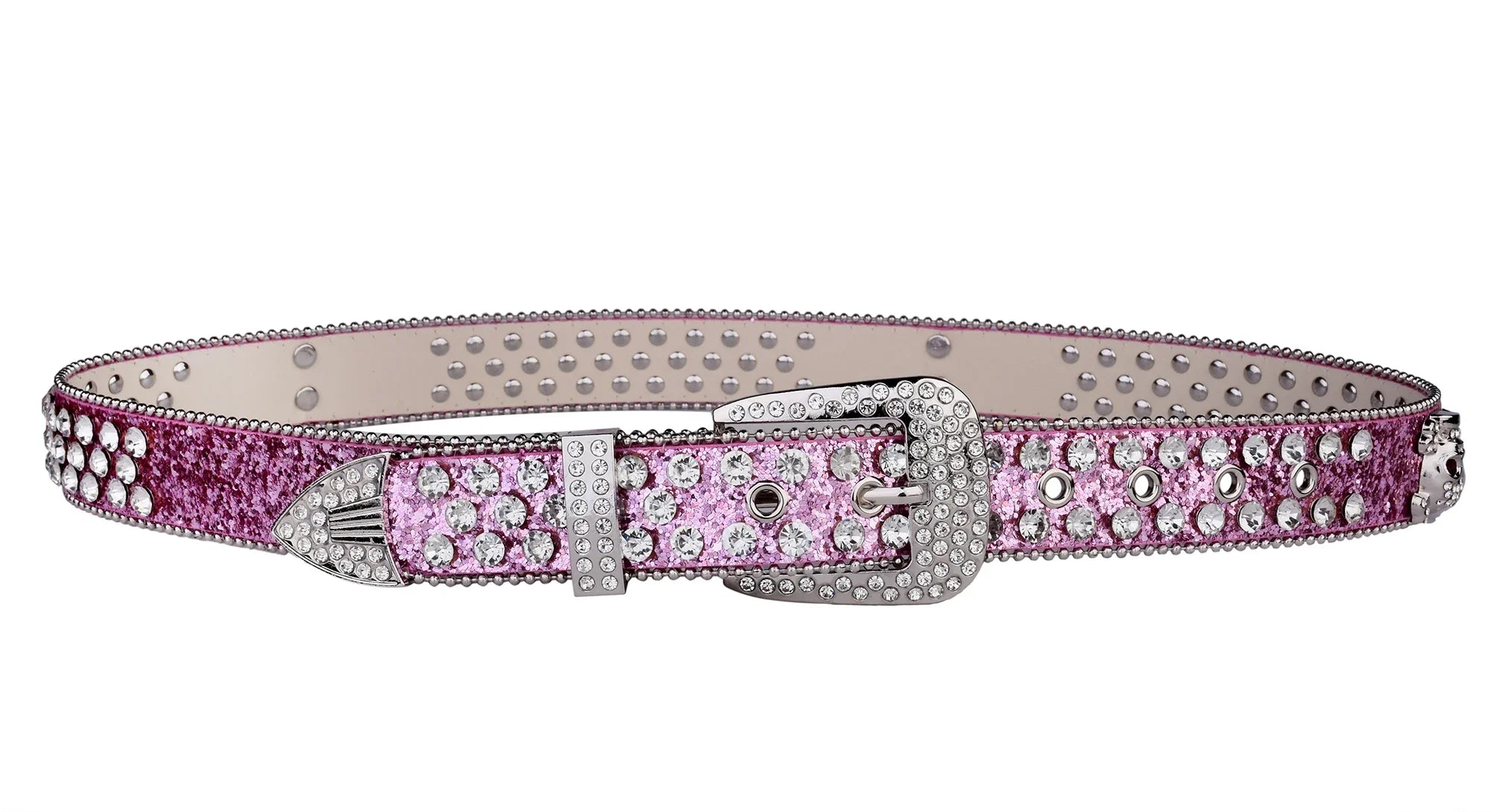 Rhinestone SkullBelt Western Cowgirl Belts For Women Girls Studded PU Leather Country Belt