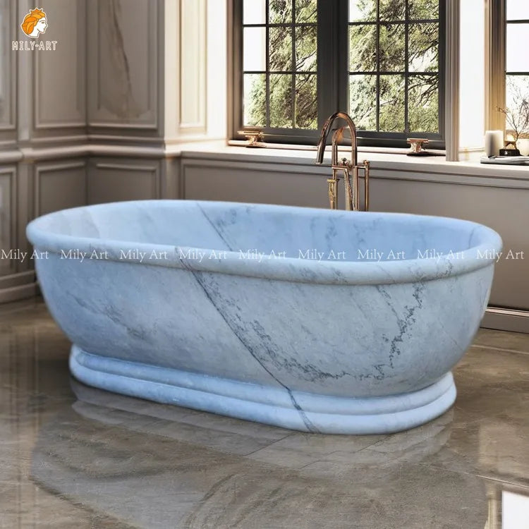 Custom Grey Stone Round Marble Natural Graphic Design Modern Freestanding Bath Tub Bathtub for Sale