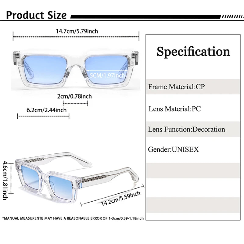 HBK Punk Vintage Square Men's Sunglasses Brand Design Small Frame Sun Glasses Party Travel Glasses Gift Ideal Choice - Kimlud