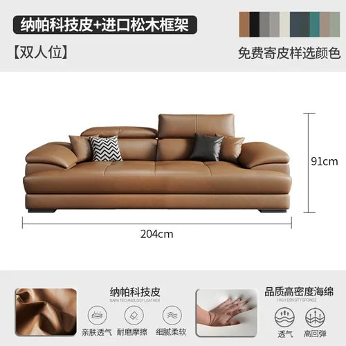 European Living Room Sofa Genuine Leather Sectional Corner Sofas Modular Luxury Sofa Sala De Estar De Luxo Modern Furniture - Kimlud