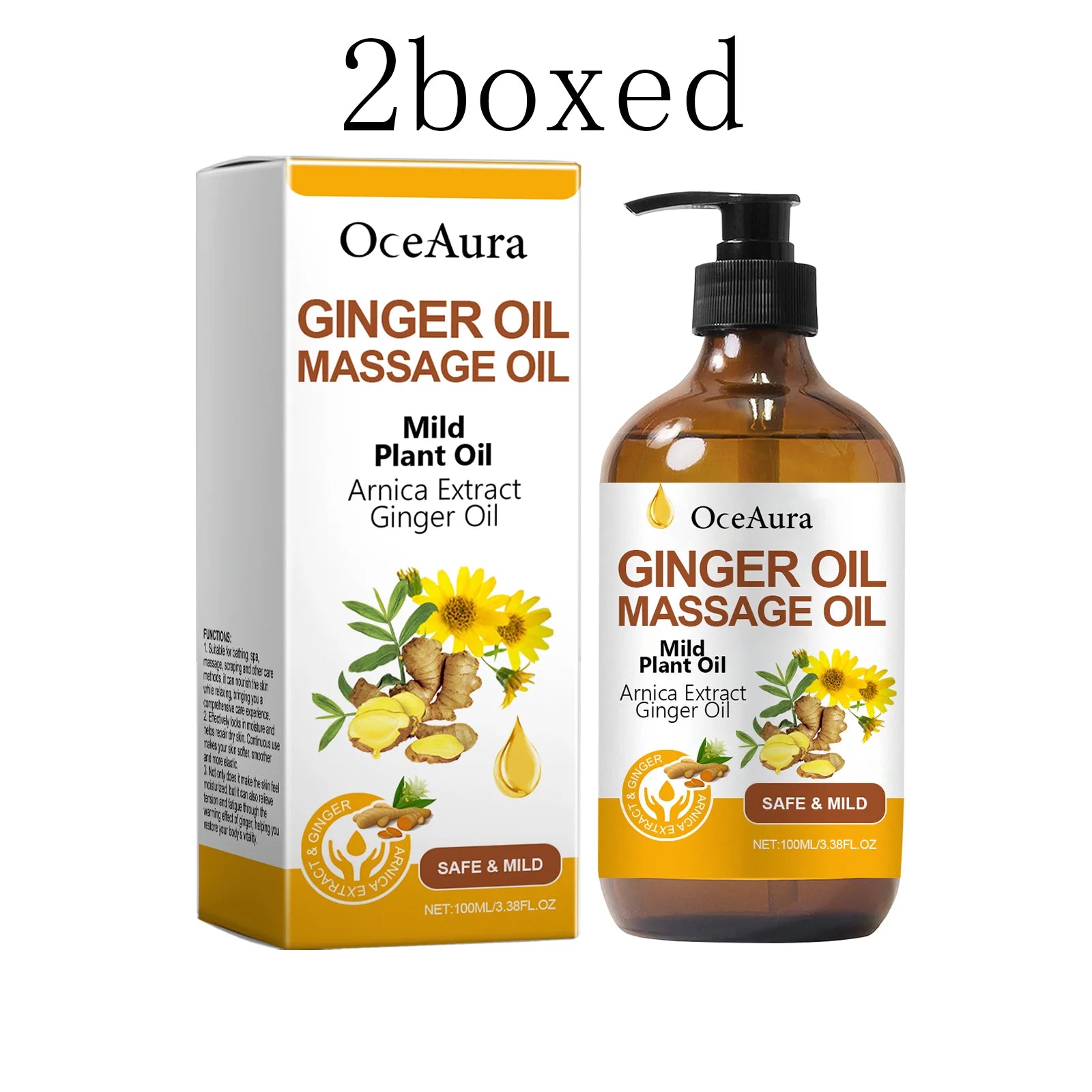 Body Relaxing Essential Oil Ginger Massage Oil Improve Rough Dry Skin Relieve Muscle Fatigue Body Nourishing Soft Care