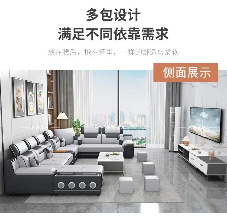 Fabric sofa modern simple living room combination large and small apartment furniture cat scratching skin leave-in technology cl