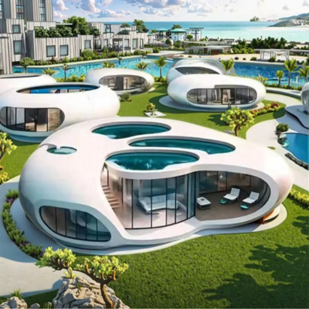 2025 New Durable Steel Prefab Space Capsule | Luxury Mobile House with Living Room/Bathroom, For Resort/Farm/School/Mall